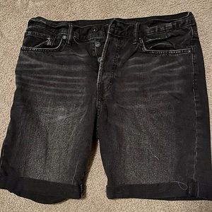 &Denim, Cut off straight leg jean shorts, 32waist